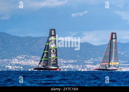 Barcelona, Spanien. September 2024. PPL FOTOAGENTUR - COPYRIGHT VORBEHALTEN 2024 America's Cup - Barcelona, Spanien Credit: PPL Limited/Alamy Live News Stockfoto