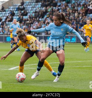 Manchester am Sonntag, den 29. September 2024. Während des Barclays FA Women's Super League Spiels zwischen Manchester City und Brighton und Hove Albion im Joie Stadium, Manchester am Sonntag, den 29. September 2024. (Foto: Mike Morese | MI News) Credit: MI News & Sport /Alamy Live News Stockfoto