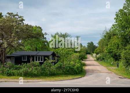 Ferienhäuser in Ulvshale Strand auf der Insel Moen in Dänemark Stockfoto