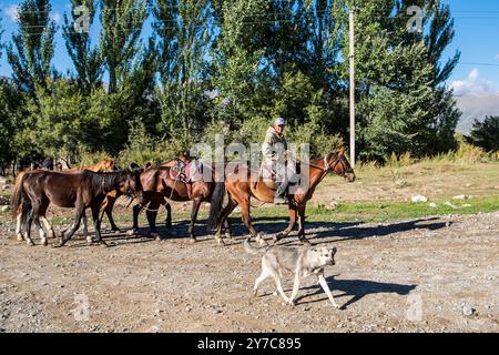 Kirgisistan, Chon-Kemin, Reiter Stockfoto