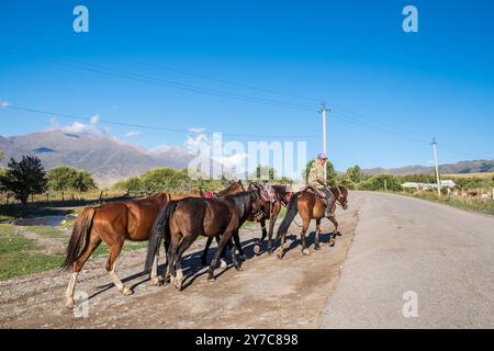 Kirgisistan, Chon-Kemin, Reiter Stockfoto