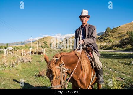 Kirgisistan, Chon-Kemin, Reiter Stockfoto