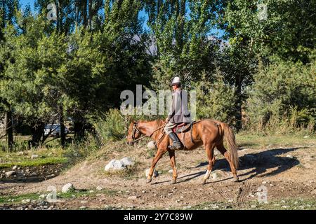 Kirgisistan, Chon-Kemin, Reiter Stockfoto