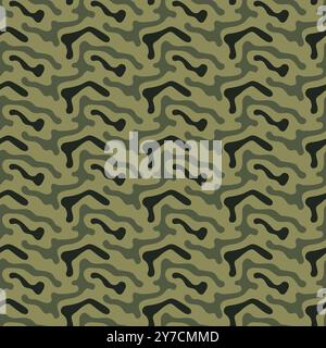 Abstraktes Tarnmuster in Grüntönen. Ideal für Militär-Designs, Textilien, Hintergründe und Outdoor-Ausrüstungskonzepte. Stock Vektor