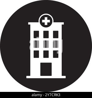 Krankenhausgebäude Icon Vektor Illustration Logo Design Stock Vektor