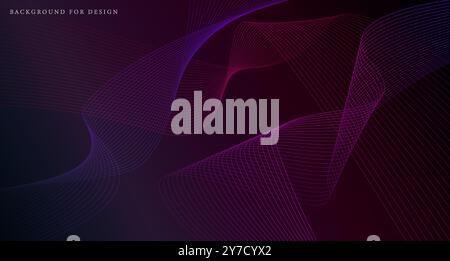 Abstrakter, minimalistisch gestreifter Hintergrund mit Farbverlauf. Modernes futuristisches Konzept mit unendlichen Wellenlinien. Technologie, digitales Design Stock Vektor