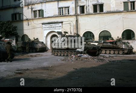 Libanonkrieg 1982 / Libanonkrieg 82 - Beirut IDF / israelische Selbstfahrerhaubitze M109 Rochev Stockfoto