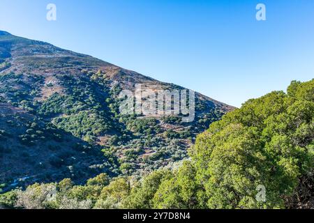 Landschaft im Landesinneren Kretas auf der Route zwischen Kissamos und Elafonissi Beach Stockfoto