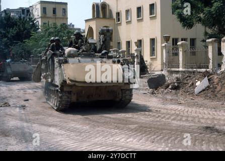 Libanonkrieg 1982 / Libanonkrieg 82 - Beirut IDF / israelischer M113 Fitter Stockfoto