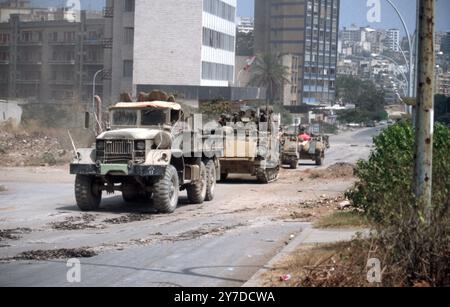 Libanonkrieg 1982 / Libanonkrieg 82 - Beirut IDF / israelischer M113 Fitter Stockfoto