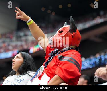 Houston, Tx, USA. September 2024. Ein Texans-Fan während eines NFL-Spiels zwischen den Houston Texans und den Jacksonville Jaguars am 24. August 2024 in Houston. Die Texaner haben mit 24:20. (Kreditbild: © Scott Coleman/ZUMA Press Wire) NUR REDAKTIONELLE VERWENDUNG! Nicht für kommerzielle ZWECKE! Quelle: ZUMA Press, Inc./Alamy Live News Stockfoto