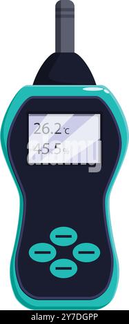 Digitales Thermo-Hygrometer zur Anzeige von Temperatur und Luftfeuchtigkeit Stock Vektor