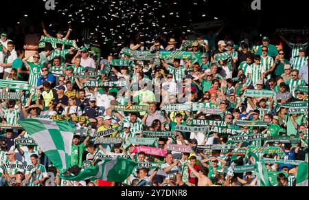 Sevilla, Spanien. September 2024. Spanisch La Liga EA Sports Soccer Match Betis gegen Espanyol im Benito Villamarin Stadion in Sevilla, 29. September 2024 JORNADA 8 LIGA 1ª DIVISION ESTADIO BENITO VILLAMARIN REAL BETIS- R.C.D ESPANYOL DE BARCELONA 900/Cordon PRESS Credit: CORDON PRESS/Alamy Live News Stockfoto