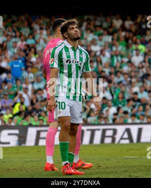 Sevilla, Spanien. September 2024. Spanisch La Liga EA Sports Soccer Match Betis gegen Espanyol im Benito Villamarin Stadion in Sevilla, 29. September 2024 JORNADA 8 LIGA 1ª DIVISION ESTADIO BENITO VILLAMARIN REAL BETIS- R.C.D ESPANYOL DE BARCELONA 900/Cordon PRESS Credit: CORDON PRESS/Alamy Live News Stockfoto