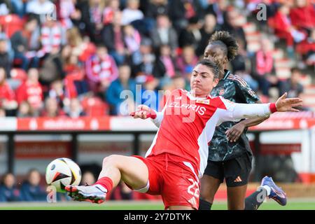 Berlin, Deutschland. September 2024. Berlin, 29. September 2024: Eleni Markou (22 (Union Berlin) während des 2. Frauen-Bundesliga-Spiel zwischen Union Berlin und FC Bayern München II im Stadion Alte Försterei, Berlin. (Sven Beyrich/SPP) Credit: SPP Sport Press Photo. /Alamy Live News Stockfoto