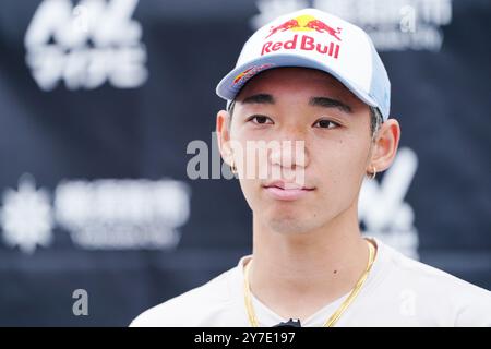 Kanagawa, Japan. September 2024. Rim Nakamura Radfahren : 2024 Mynavi Japan Cup YOKOSUKA BMX Freestyle Park Männer Elite Preisverleihung im Umikaze Park in Kanagawa, Japan . Quelle: Itaru Chiba/AFLO/Alamy Live News Stockfoto