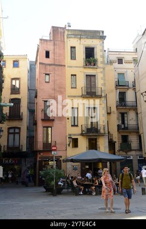 Plac de Santa Maria in Barcelona, Spanien. Stockfoto