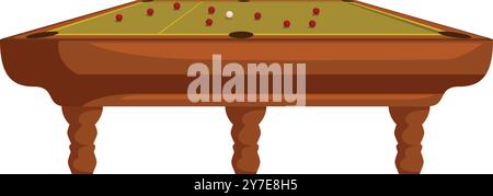 Klassischer russischer Billardtisch mit Bällen auf grünem Tuch Stock Vektor