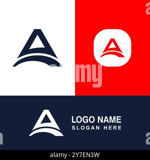 Logodesign A. geeignet für Geschäfts- oder Firmenzeichen. Stock Vektor