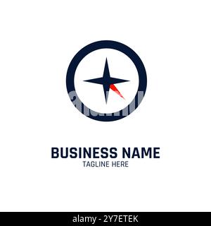 Kompass-Logo und Symbol mit Vektorkonzept. Design-Vorlage für Kompass-Logo, Symbol, Symbol. Vektorgrafik des Richtungslogos. Stock Vektor