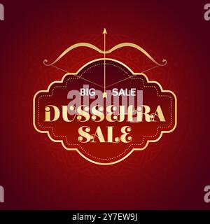 Happy Dussehra Vector Design. Lord Rama tötet Ravana in Dussehra, Vijayadashami. Dussehra Poster Design Vektor Illustration. Festival of India. Stock Vektor