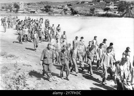 Amerikanische Kriegsgefangene in Nordkorea, Pjöngjang, 28. September 1950 Stockfoto