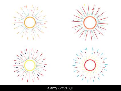 Feuerwerk-Vektor-Illustration für festliche Feiern. Ideal für Silvester, 4. Juli, Diwali, Chinesisches Neujahr, Eid al-Fitr, und Ramadan Stock Vektor