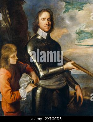 Oliver Cromwell (1599–1658), Porträtgemälde in Öl auf Leinwand von Robert Walker, um 1649 Stockfoto