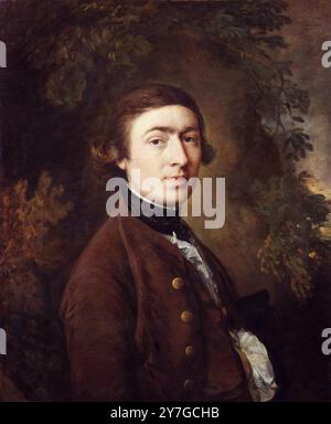 Thomas Gainsborough (1727–1788), Selbstporträt des englischen Porträt- und Landschaftsmalers, Öl auf Leinwand, 1758-1759 Stockfoto