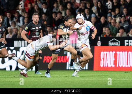 Ange Capuozzo aus Toulouse während der französischen Meisterschaft Top 14 Rugby union Spiel zwischen Stade Toulousain (Toulouse) und Union Bordeaux-Begles am 29. September 2024 im Ernest-Wallon Stadion in Toulouse, Frankreich - Foto Nathan Barange / DPPI Stockfoto