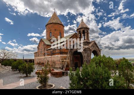 Khor Virap, Armenien - 13. April 2023: Panoramablick auf das Kloster Khor Virap in Armenien Stockfoto