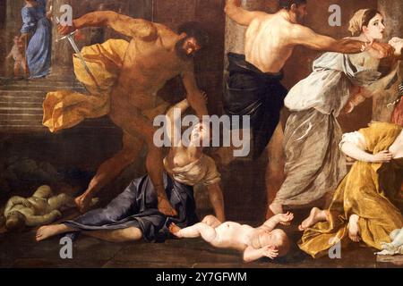 Detail, Le Massacre des Innocent, Vers 1626 - 1627, Nicolas Poussin, (Les Andelys, 1594 - Rom, 1665), Petit Palais, Museum für schöne Kunst der Stadt Paris, Musée des Beaux-Arts de la Ville de Paris, Frankreich. Stockfoto