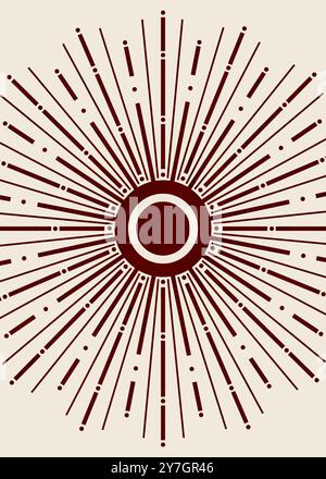 Minimalistischer Retro-Stil mit abstrakten 70er-Jahren Stockfoto