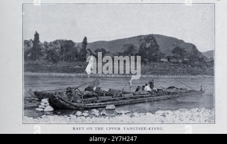 Floß auf dem Oberen Yangtsze-Kiang [Yangtse oder Yangzi] aus dem Artikel DER VERORDNUNG ÜBER DEN GELBEN FLUSS IN CHINA. Von William Starling vom Engineering Magazine widmet sich dem industriellen Fortschritt Band XX 1900 - 1901 The Engineering Magazine Co Stockfoto