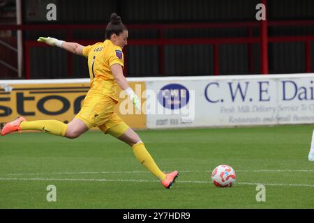 London, Großbritannien. August 2024. LONDON, ENGLAND - Rachael Laws of Liverpool Women im Rahmen des Barclays FA Women's Super League Fußballspiels zwischen West Ham United Women und Liverpool Women im Chigwell Construction Stadium Victoria Road, Dagenham, am 29. September 2024 in Dagenham, England. Quelle: Action Foto Sport/Alamy Live News Stockfoto