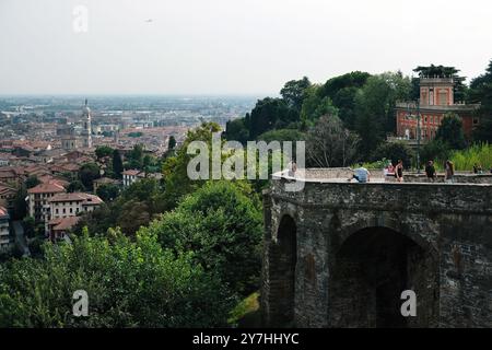 Bergamo, Italien - 4. September 2024. Venezianische Mauern in Citta Alta, Oberstadt in Bergamo, Lombardei, Italien Stockfoto