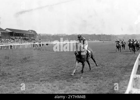 PFERDERENNEN LINGFIELD PARK BEAUFRONT & SMITH FÜHREN CARRERAS PIC OAKS IN AKTION IM LINGFIELD PARK; 23. MAI 1964 Stockfoto