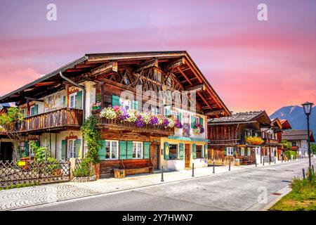 Altstadt von Garmisch Partenkirchen, Deutschland Stockfoto