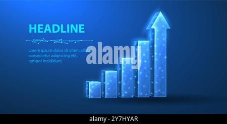 Wachstumsdiagramm. Wachstumsdiagramm, Geschäftswert, Umsatzsteigerung, Finanzpfeil Stock Vektor