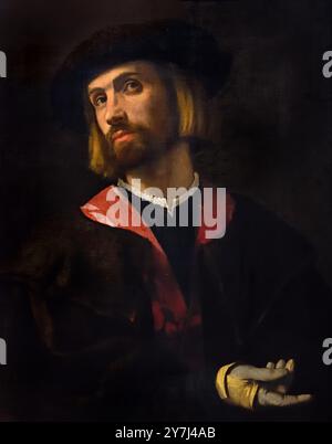 Porträt eines Mannes um 1520 Moretto da Brescia 1498 – 1554 16. Jahrhundert, Italien, Italienisch. Stockfoto