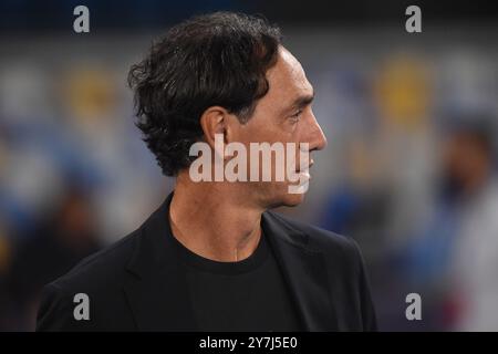 Neapel, Italien. September 2024. Alessandro Nesta Head Coach des AC Monza während des Spiels der Serie A zwischen dem SSC Napoli und dem AC Monza im Stadio Diego Armando Maradona Neapel Italien am 29. September 2024. Franco Romano/Alamy Live News Stockfoto