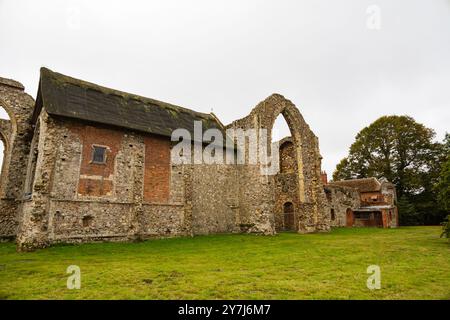 Klosterruinen der Abtei Leiston, erbaut 1182 von Ranulf de Glanville. Gewidmet der Heiligen Maria. Suffolk Stockfoto