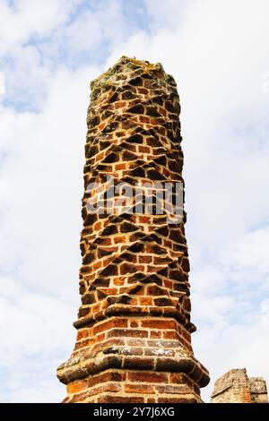 Gemauerter Kamin, Framlingham Castle, Suffolk, England Stockfoto