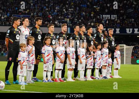 Neapel, Italie. September 2024. AC Monza Line-up während des italienischen Meisterschaftsspiels Serie A zwischen SSC Napoli und AC Monza am 29. September 2024 im Diego Armando Maradona Stadion in Neapel, Italien - Foto Morgese-Rossini/DPPI Credit: DPPI Media/Alamy Live News Stockfoto