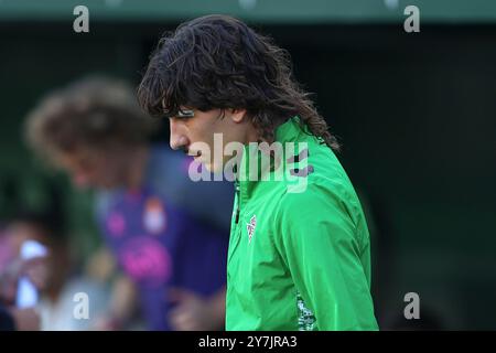 Sevilla, Spanien. September 2024. Hector Bellerin von Real Betis spielte während des La Liga EA Sports Matches zwischen Real Betis und RCD Espanyol am 29. September 2024 im Benito Villamarin Stadion in Sevilla. (Foto: Antonio Pozo/PRESSINPHOTO) Credit: PRESSINPHOTO SPORTS AGENCY/Alamy Live News Stockfoto