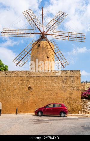 TA' Kola Windmühle in Xaghra, Gozo, Malta Stockfoto