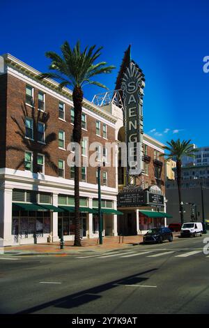 Das Festzelt am Saenger Theater in der Canal Street in New Orleans Stockfoto