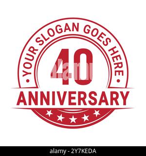 Design-Vorlage zum 40-jährigen Jubiläum. Zum 40. Geburtstag des Logos. Vektor und Illustration. Stock Vektor