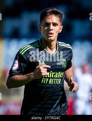 Leon, Spanien. Mai 2024. 1 RFEF. Kulturelles Leonesa vs Real Madrid Castilla. Stadion Reino de Leon. Alvaro Martin Stockfoto