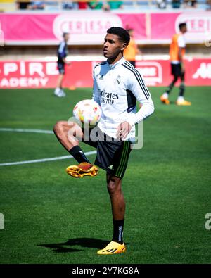 Leon, Spanien. Mai 2024. 1 RFEF. Kulturelles Leonesa vs Real Madrid Castilla. Stadion Reino de Leon. Tobias Vinicius Stockfoto